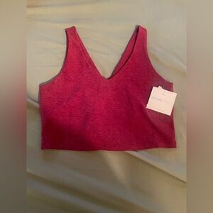 Beyond Yoga Red V-Neck Crop Top
